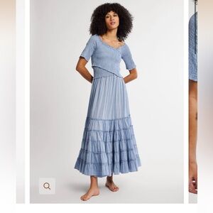 NWT Mille size XL Celia dress in chambray polka dot